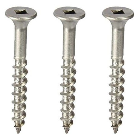 Deck Screw, #10 x 3 in, 316 Stainless Steel, Flat Head, Square Drive, 1200 PK
